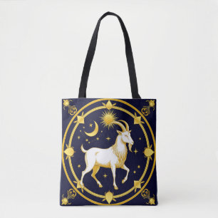 Tote Bag Dessin Zodiaque Capricorne Doré
