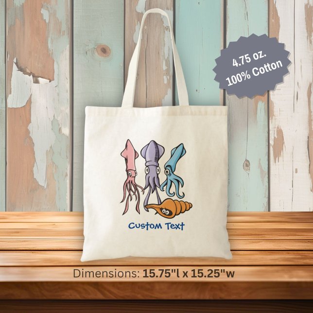 Tote Bag Dessins animés de calmars (Créateur téléchargé)