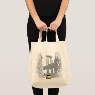 Tote Bag Dessus jaune élégant de taxi de New York City Ny