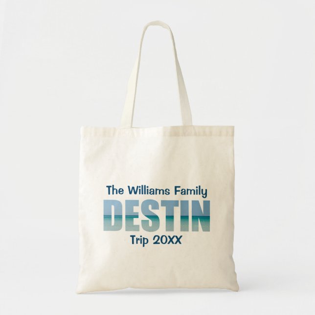 Tote Bag Destin Beach voyage personnalisé Cool Océan (Devant)