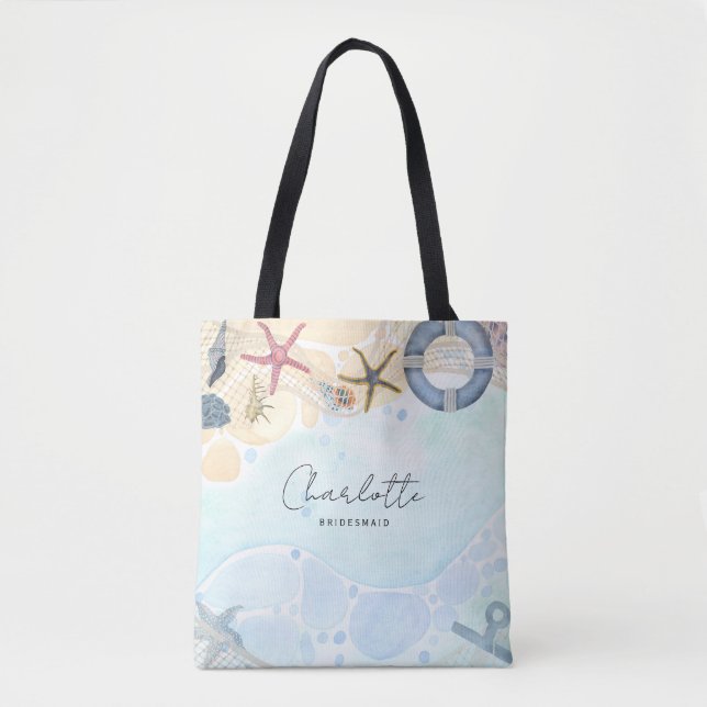 Tote Bag Destination Beach Wedding Coastal (Devant)