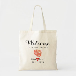 Tote Bag Destination de la feuille de corail tropicale mari