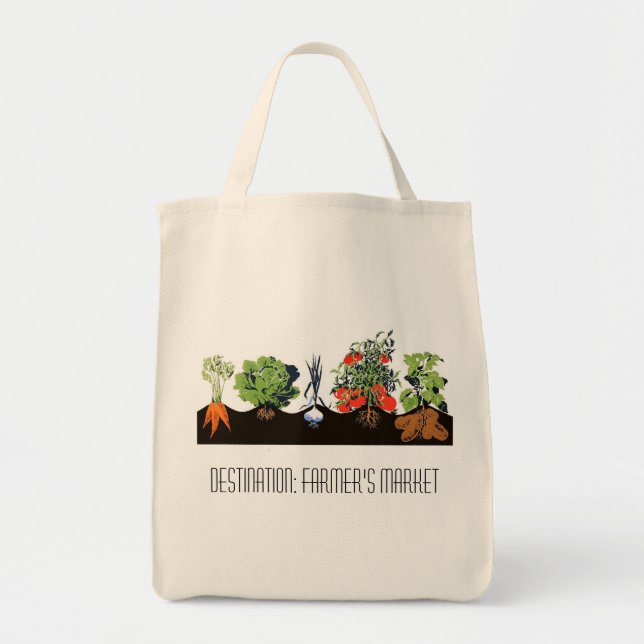 Tote Bag Destination : Le marché de l'agriculteur (Devant)