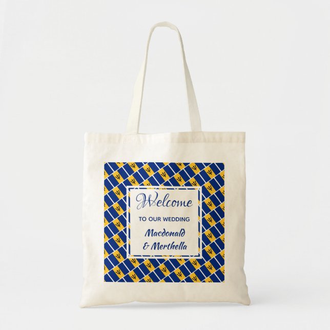 Tote Bag Destination Mariage Bienvenue BARBADOS Personnalis (Devant)