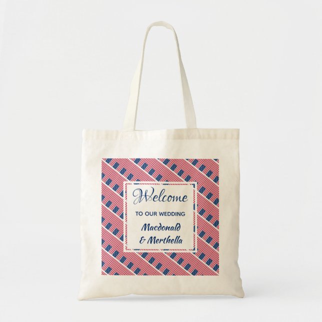 Tote Bag Destination Mariage Bienvenue USA AMERICA Custom (Devant)