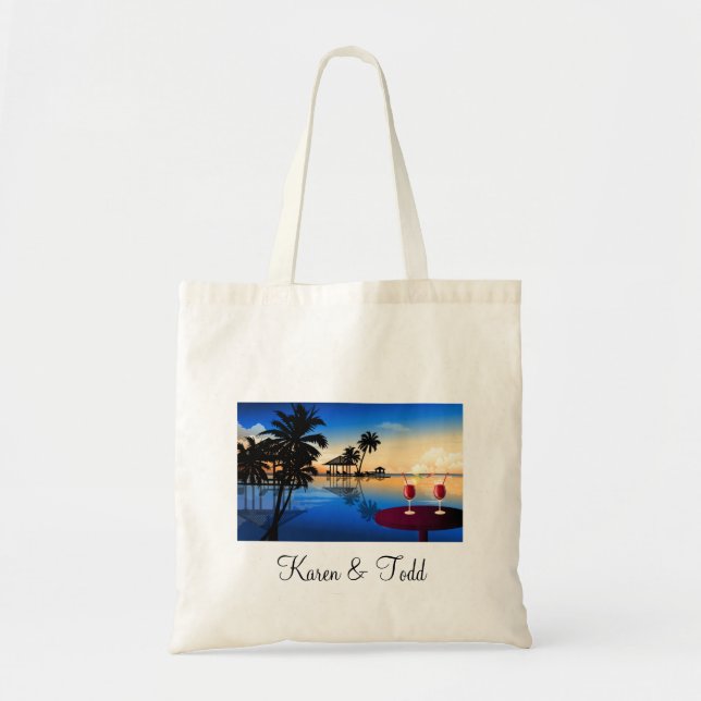 Tote Bag Destination mariage = personnaliser avec votre nom (Devant)