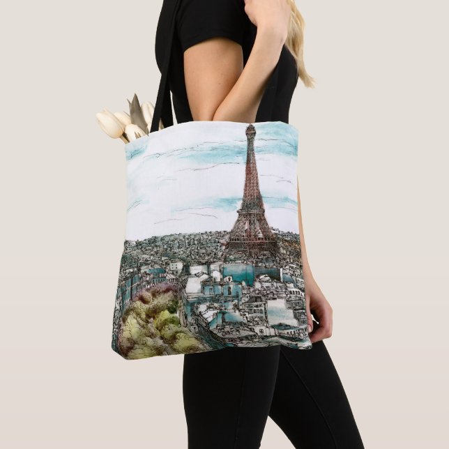 Tote Bag Destinations | Tour Eiffel Vintage à Paris (De près)
