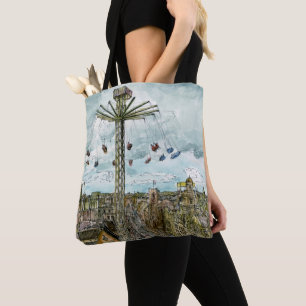 Tote Bag Destinations Watercolor European Swing Ride