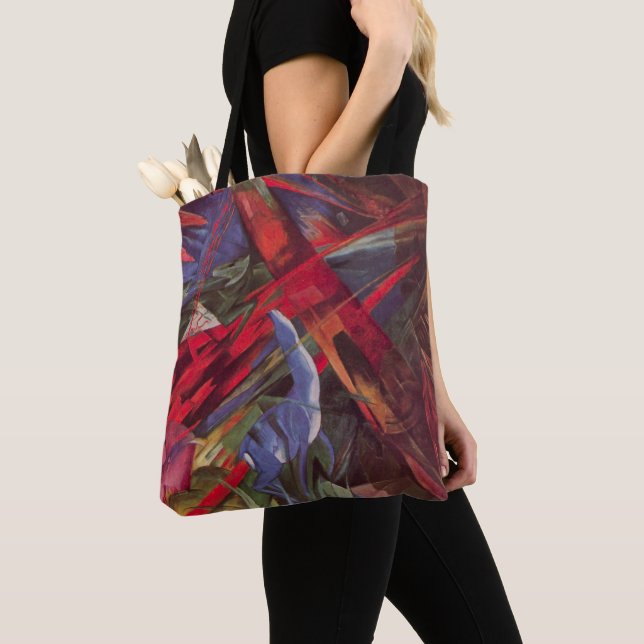Tote Bag Destinées animales par Franz Marc, Art cubiste vin (De près)