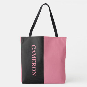 Tote Bag Deux couleurs tendance   Nom   Rose noir et Saumon