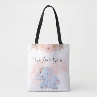 Tote Bag Deux éléphants pour bébés Fourre-tout