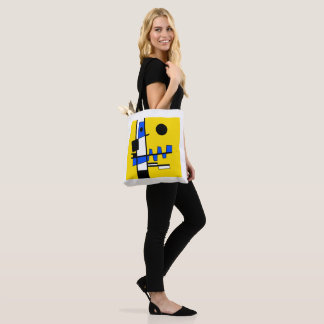 Tote Bag Deux Faces De L'ethnicité Jaune Bleu Noir Blanc