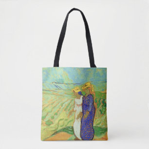 Tote Bag Deux femmes traversent les champs par Vincent van