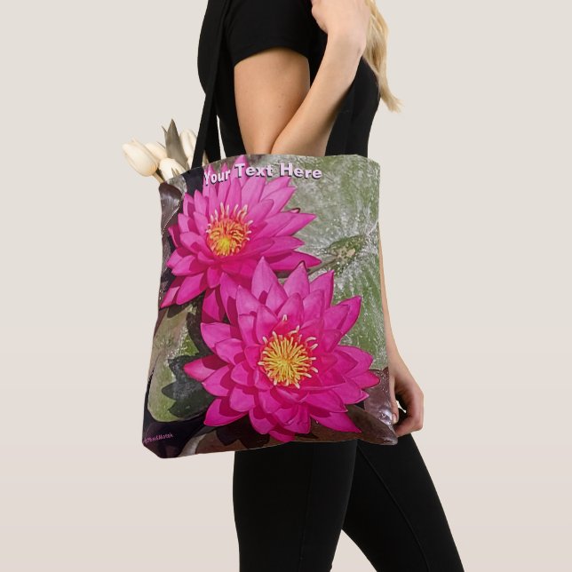 Tote Bag Deux Lys D'Eau Rose (De près)