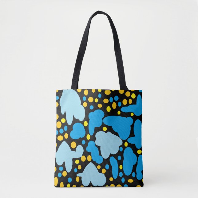 Tote Bag Deux nuages de bouffées de couleur pâle points jau (Devant)