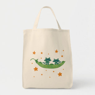 Tote Bag Deux ratons laveurs dans une cosse de pois Art f