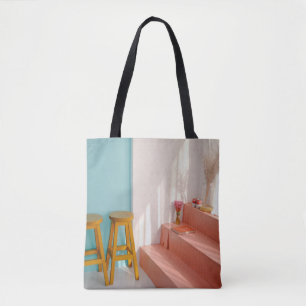 Tote Bag Deux tabourets de bar en bois jaune