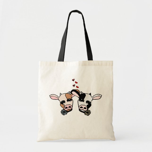 Tote Bag Deux vaches Moo  (Devant)
