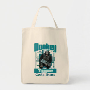 Tote Bag Développeur Full-Stack de type singe, code s'exécu