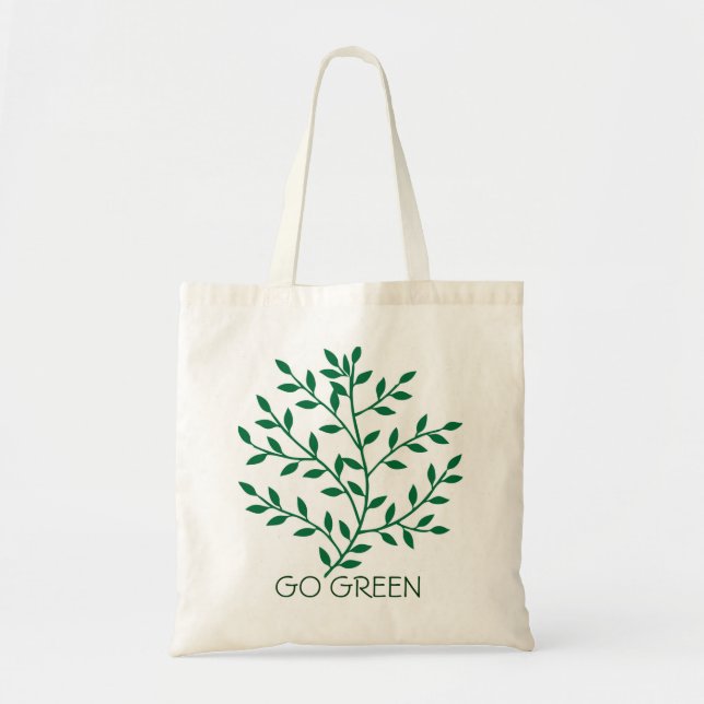 Tote Bag Devenez écolo de feuille verte feuille verte (Devant)