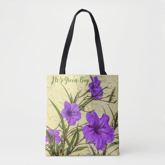 Tote Bag Devenez écolo de pétunias pourpre (Devant)