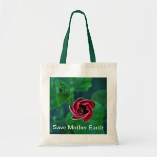 Tote Bag Devenez écolo floral "sauvez Terre"