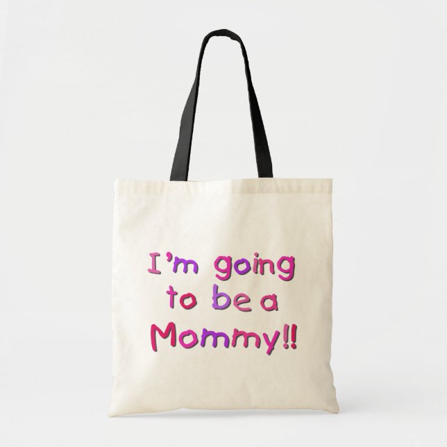 Tote Bag Devenir maman - rose et violet (Devant)