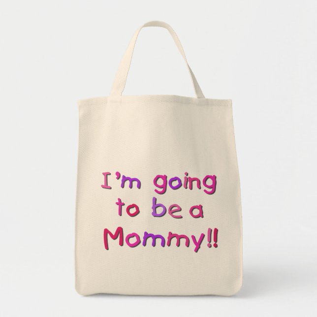 Tote Bag Devenir maman - rose et violet (Devant)