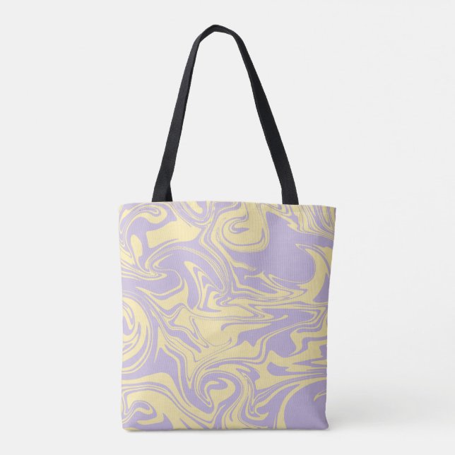 Tote Bag Déversement - Pastel Jaune et Violet (Dos)