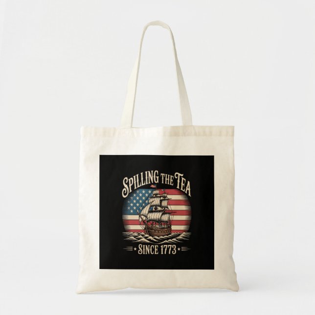 Tote Bag Déverser Le Thé Depuis 1773 Mème Drôle (Devant)