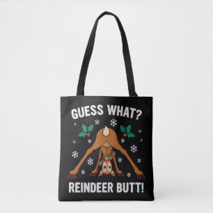 Tote Bag Devinez Quelle Blague de Noël sur le Cul de Renne