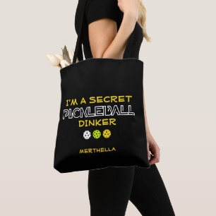 Tote Bag DEVIS AMUSANT Je suis un Dinker de Pickleball Secr