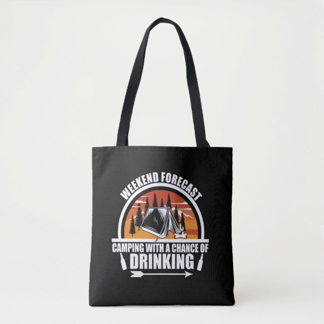 Tote Bag Devis de camping amusant (Devant)