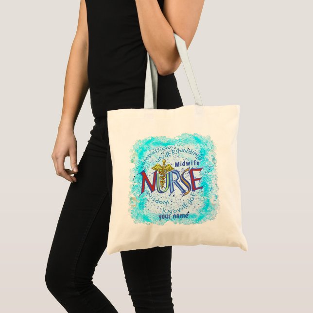 Tote Bag Devise d'infirmière sage-femme (Devant (produit))