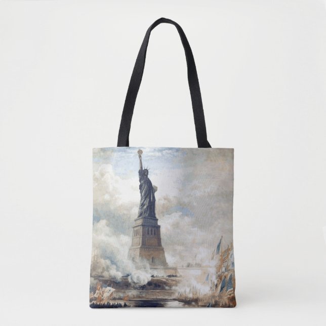 Tote Bag Dévoilement de la statue de la liberté en 1886 (Devant)