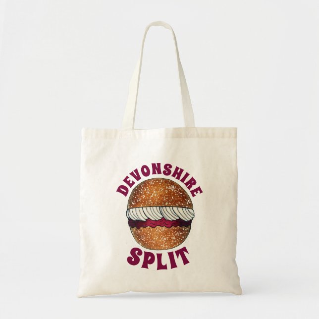 Tote Bag Devonshire Split Cream Jam Tea Shoppe Café Boulang (Devant)