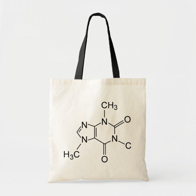 Tote Bag Diagramme chimique de la molécule de caféine (Devant)