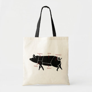 Tote Bag Diagramme de diagramme drôle de boucher de porc