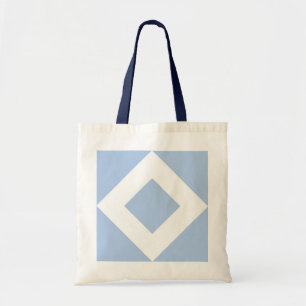 Tote Bag Diamant bleu pâle, Bordure blanche gras