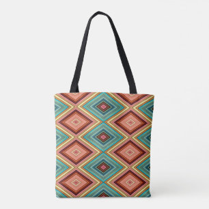Tote Bag Diamant et rayures doux multicolores
