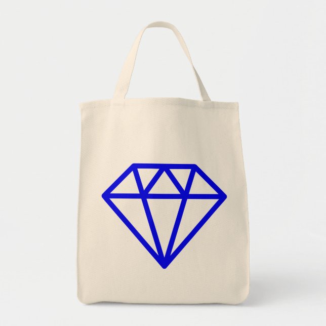 Tote Bag Diamant simple - Bleu (Devant)
