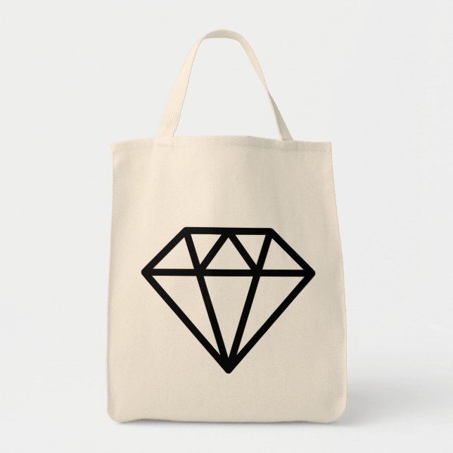 Tote Bag Diamant simple - Noir (Devant)