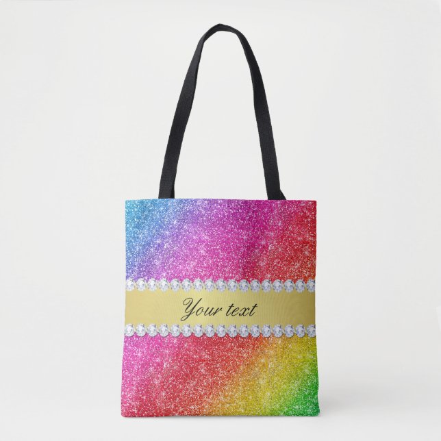 Tote Bag Diamants de parties scintillantes d'arc-en-ciel de (Devant)