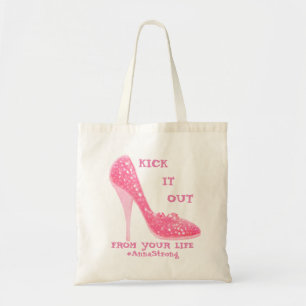 Tote Bag Diamants de Stiletto rose Chaussure Cancer du sein