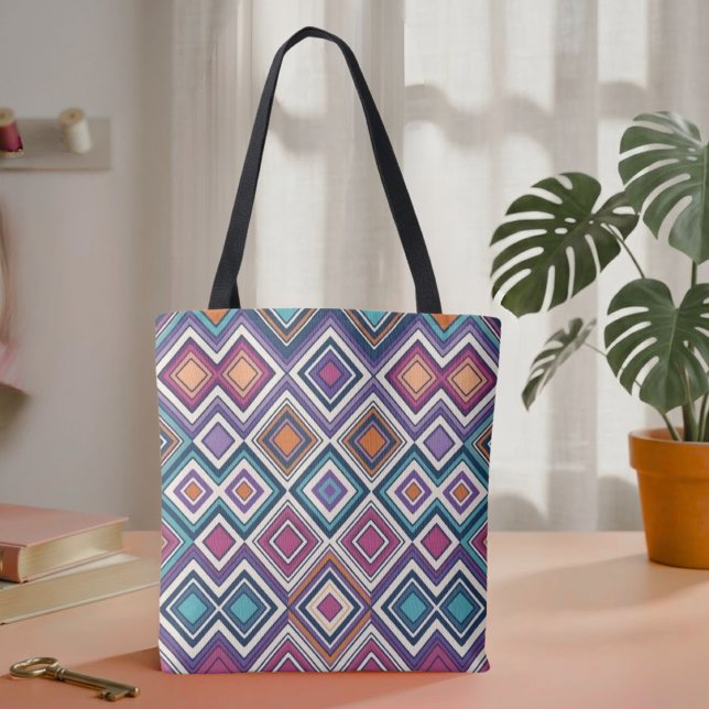 Tote Bag Diamants Géométriques (Créateur téléchargé)