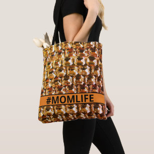 Tote Bag Diamants jaunes, diamants orange, # Momslife