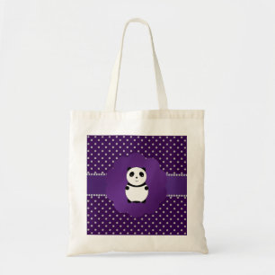 Tote Bag Diamants mignons de pourpre de panda