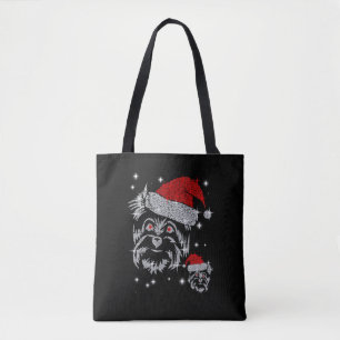 Tote Bag Diamond Schnauzer Chien Noël