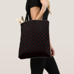 Tote Bag Diamond Shaped Red Heart & Line Art<br><div class="desc">This design feestbright red hearts almost connected by diagonal red making a diamond shape, or a square rotated 45 degrees. A simple pattern and theme that doesn't scream romance from the highest mountain, perfectly acceptable as a gift to friends and family as well as in the workplace. Feel free to...</div>