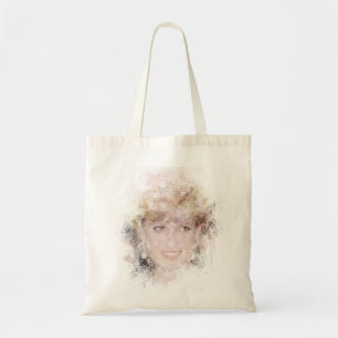 Tote Bag Diana La princesse du peuple Portrait aquarelle